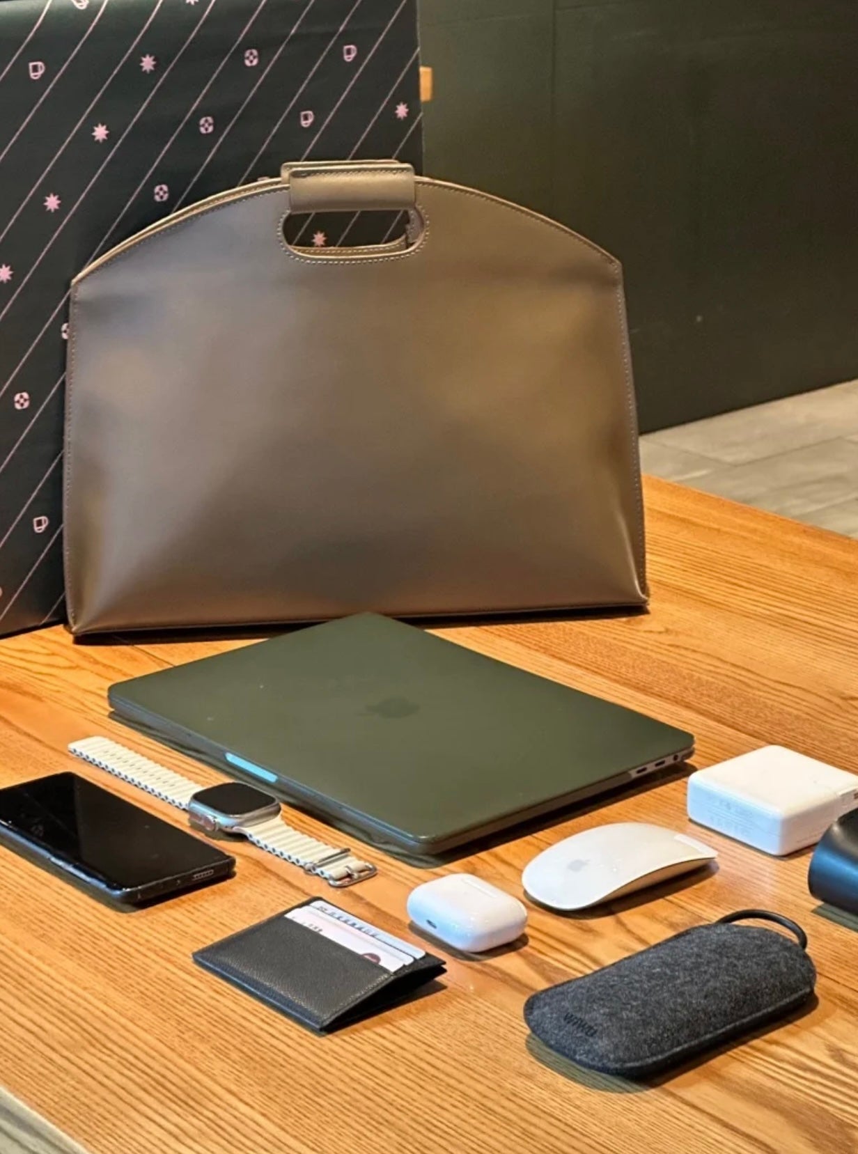 Minimalist Luxury Leather Laptop Bag