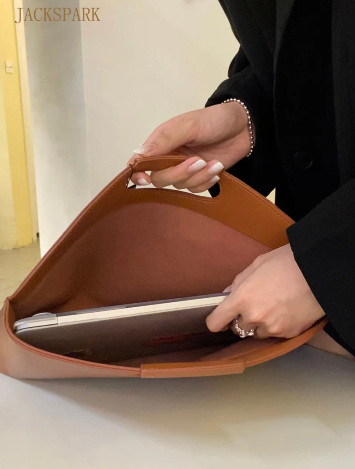 Minimalist Luxury Leather Laptop Bag